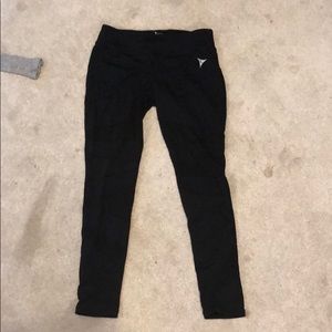 Black leggings with mesh cut outs